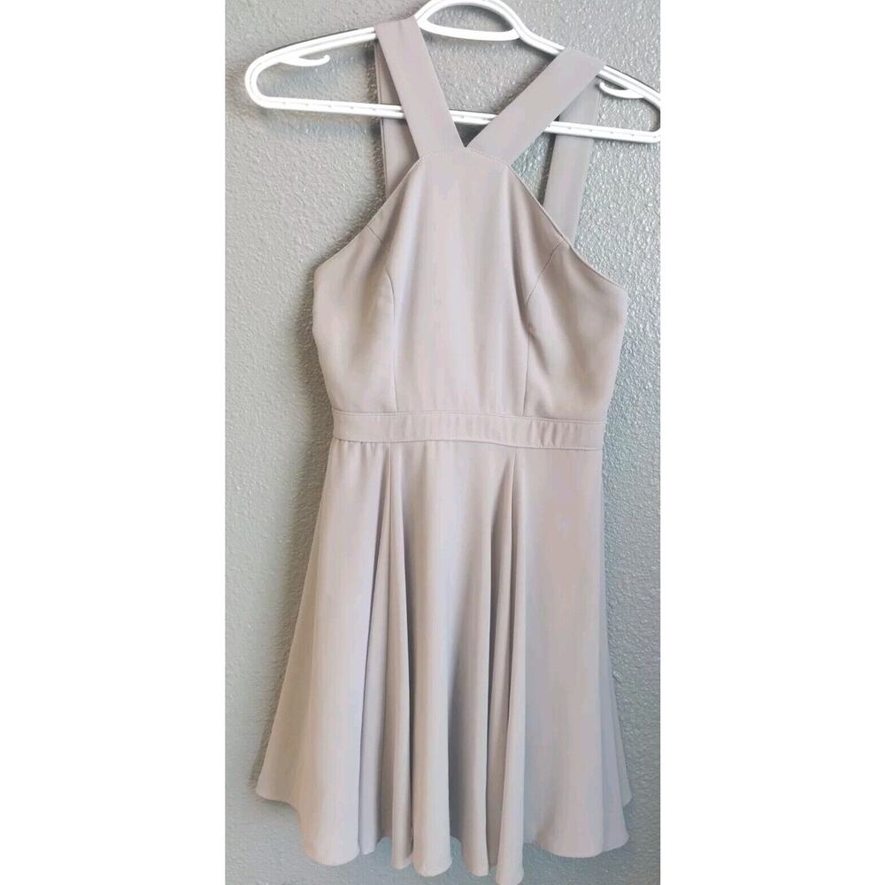 Lulu's Forevermore Gray Halter Skater Dress Size XSmall